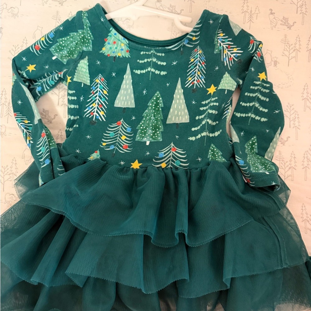 Little Sleepies Twinkling Trees Tiered Tutu Dress with bloomer